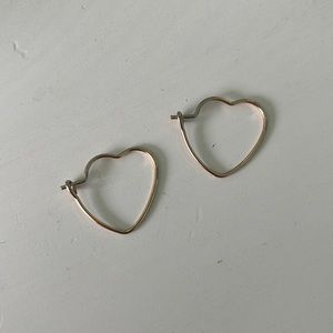 gold heart hoops!!